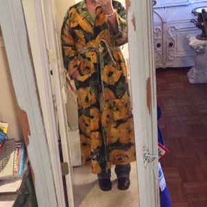 Vintage Wool maxi sunflower coat